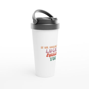 White 15oz Stainless Steel Travel Mug