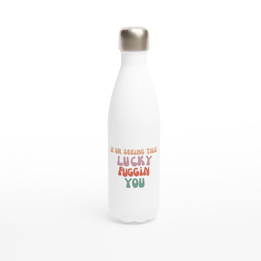 White 17oz Stainless Steel Water Bottle