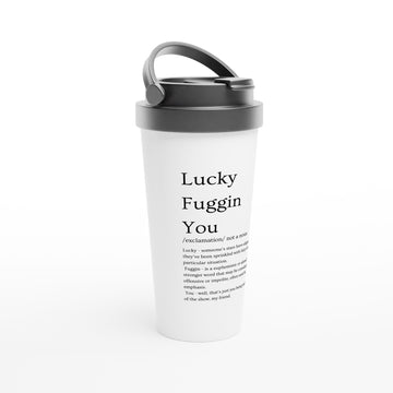 White 15oz Stainless Steel Travel Mug